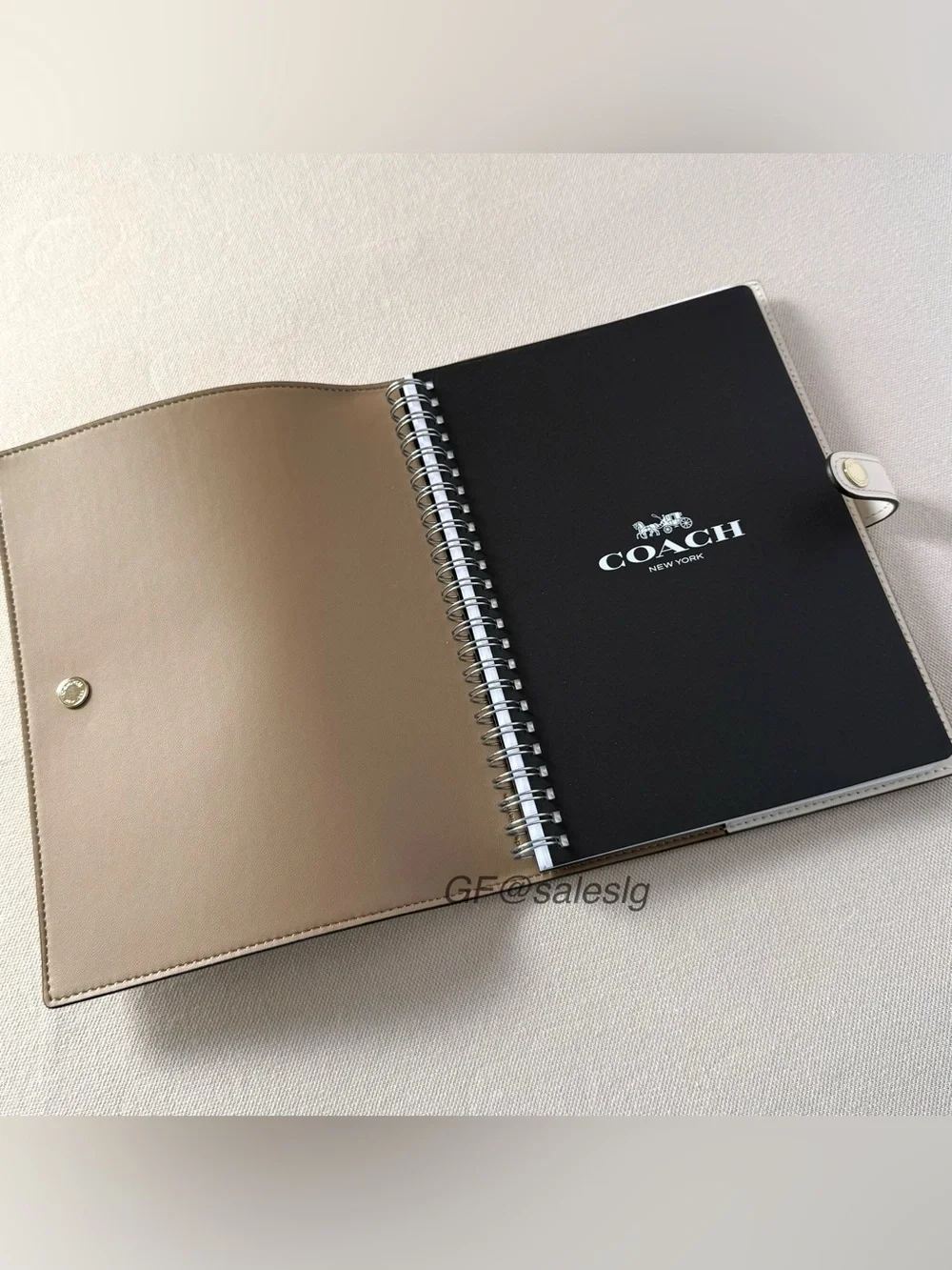 Coach notebook Gift Set Boxed Signature Chalk White/Gold Ready Gift Bundle